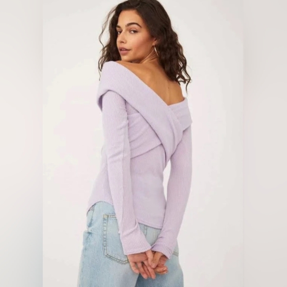 NWT Free People Marley off the shoulder ribbed top - Picture 4 of 9